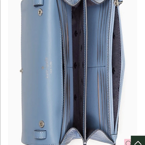 NEW kate spade New York Leather Harlow Wallet On A String In Dusty Blue - Picture 4 of 9